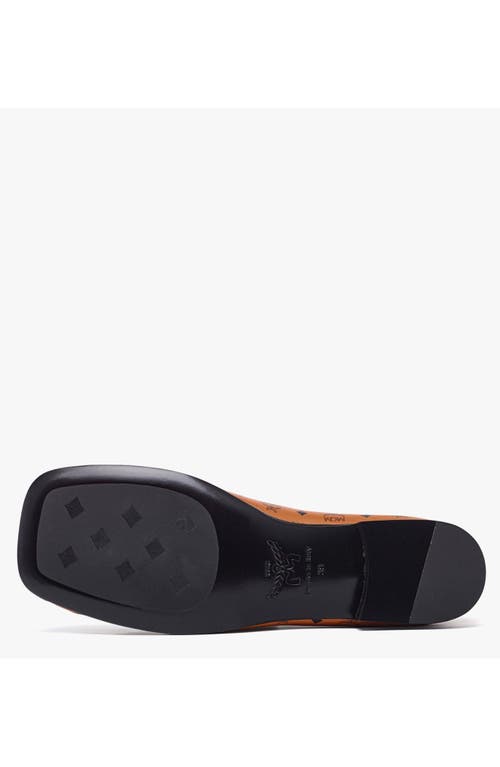 Mcm Monogram Moccasin In Cognac