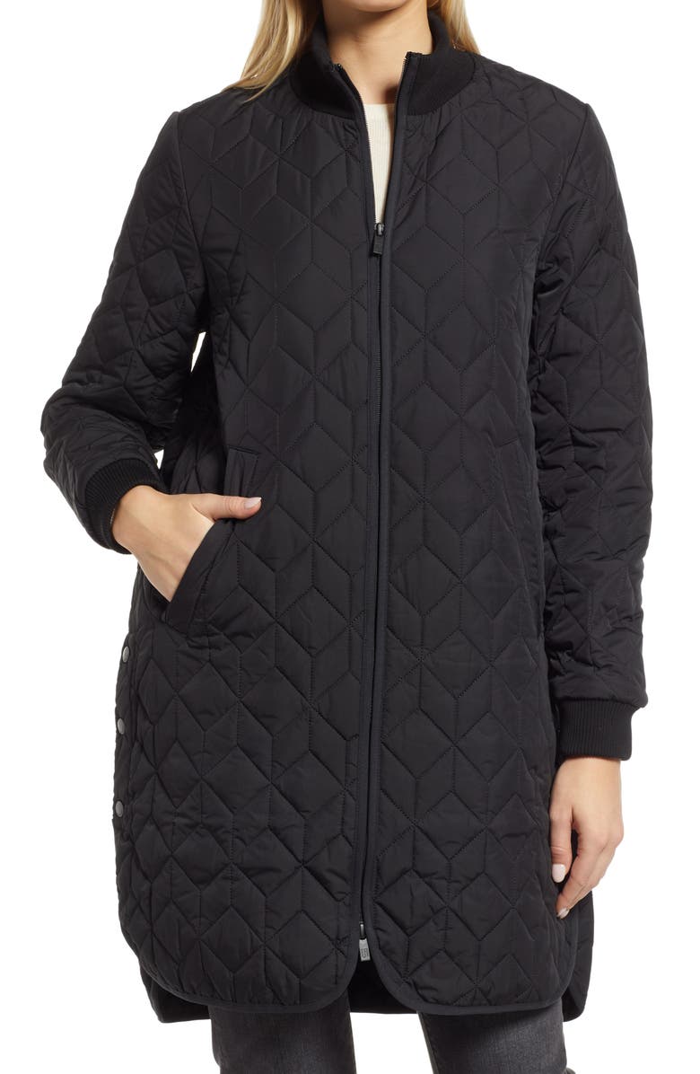 Ilse Jacobsen Isle Jacobsen Long Quilted Jacket, Alternate, color, Black