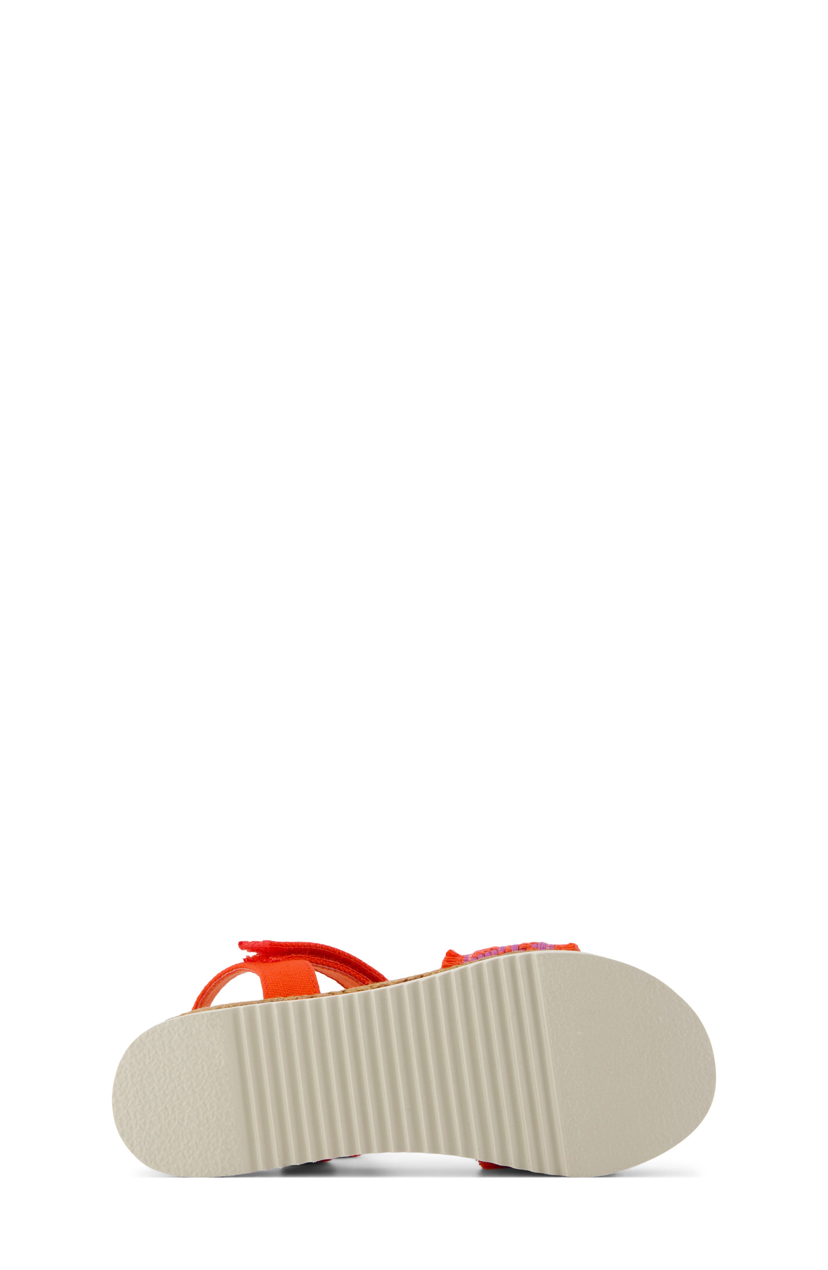 TOMS Kids' Diana Ankle Strap Espadrille Platform Wedge Sandal, Alternate, color, Bright Red