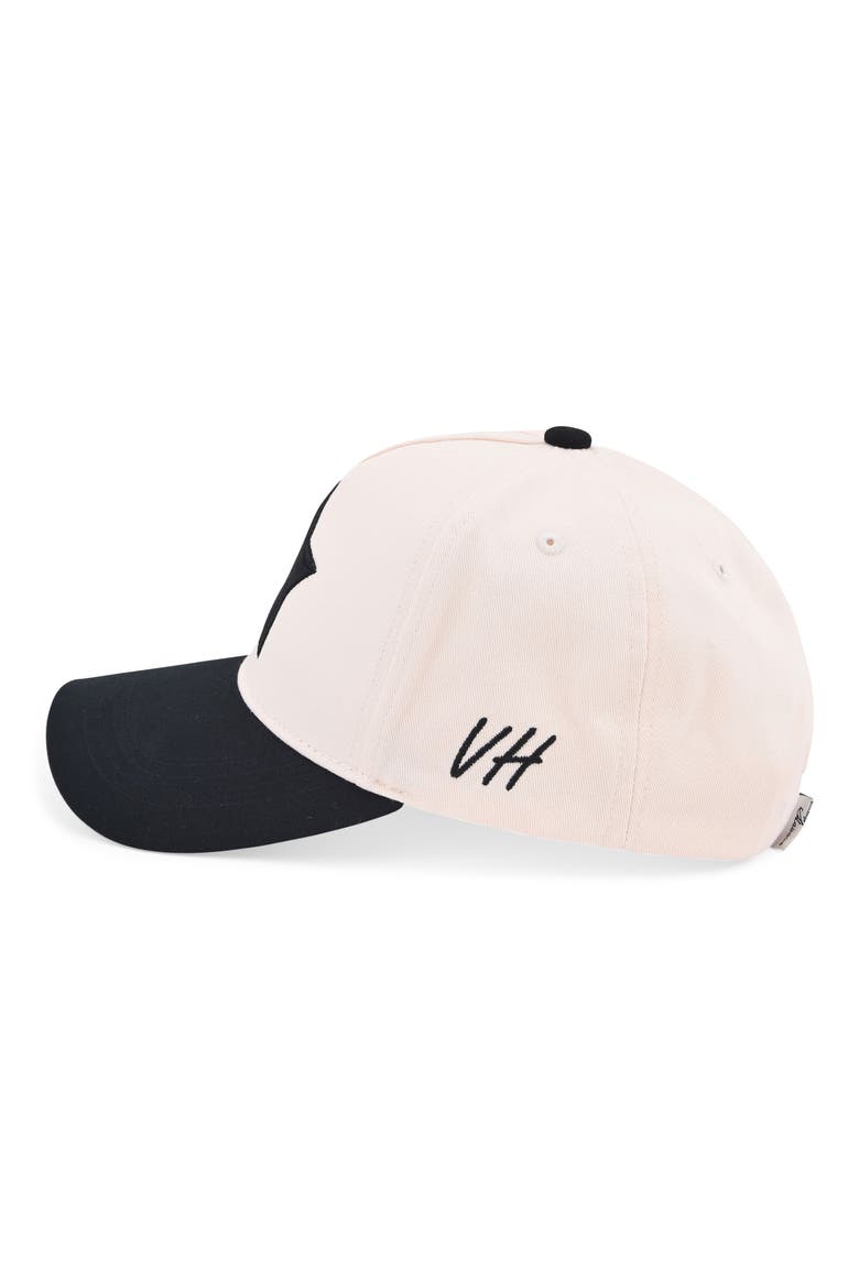 Embroidered Star Patch Baseball Cap, Alternate, color, BONE/ BLACK