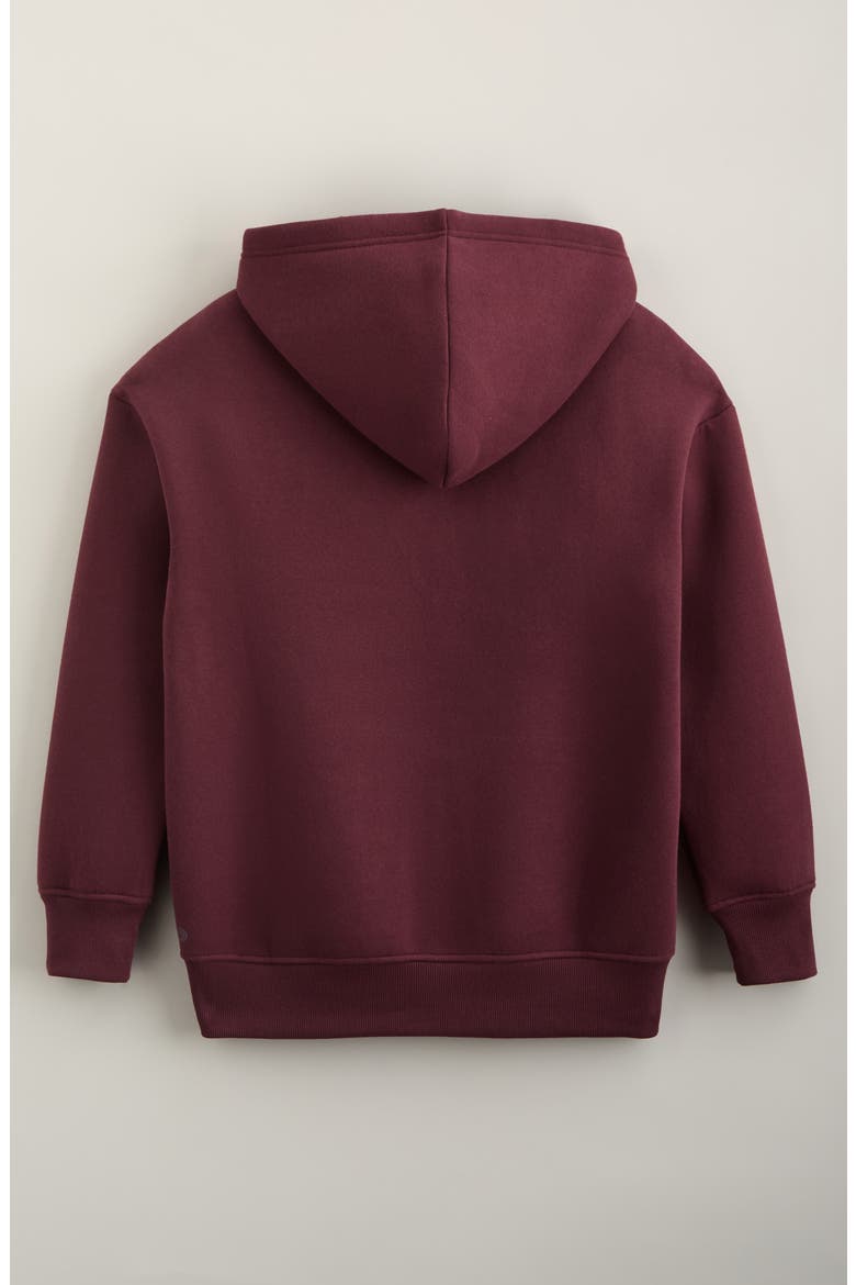 Kids' Cozy Fleece Full Zip Hoodie, Alternate, color, BURGUNDY STEM