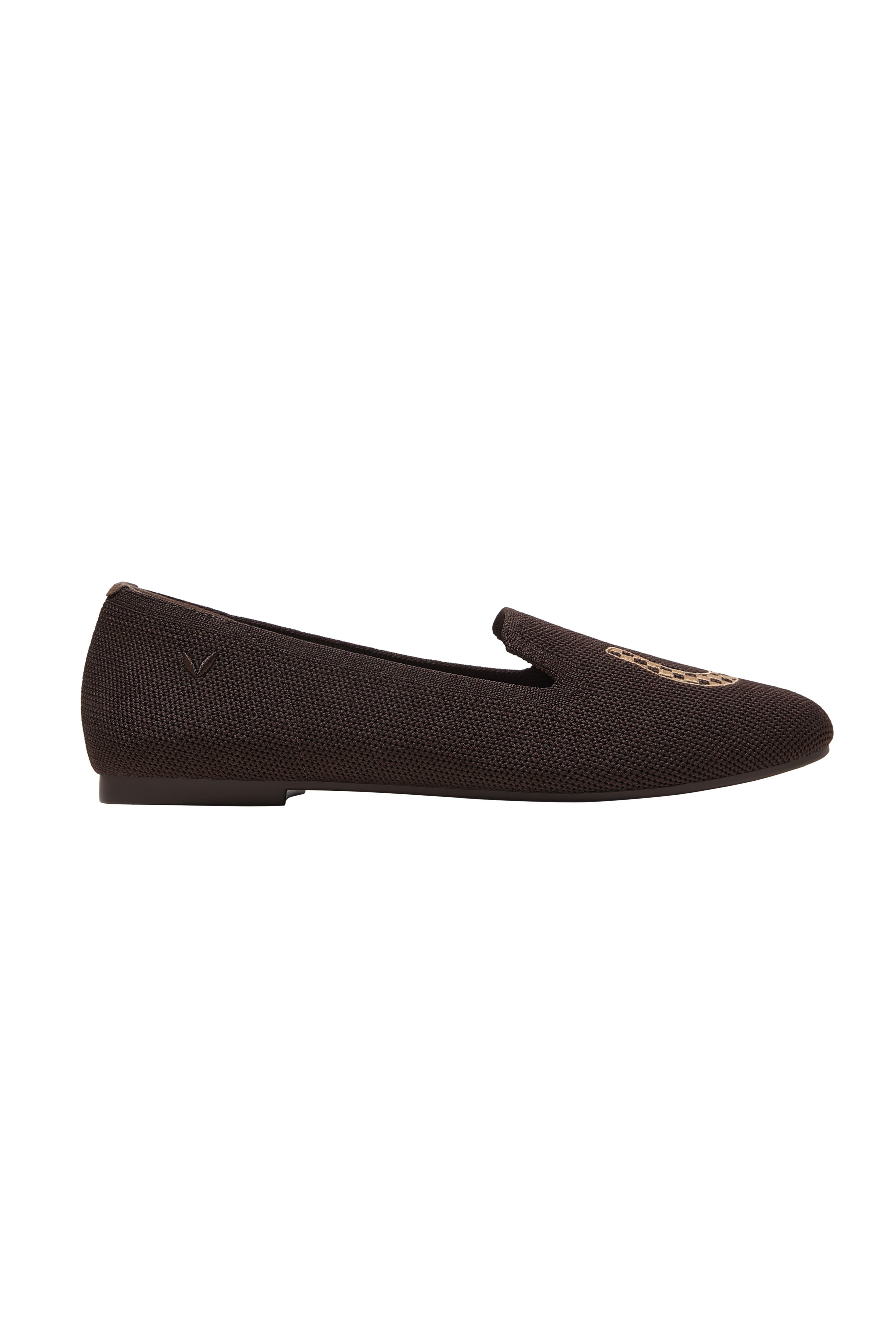 Audrey Round-Toe Embroidered Loafers, Alternate, color, DK CHOCOLATE - RIDING HAT
