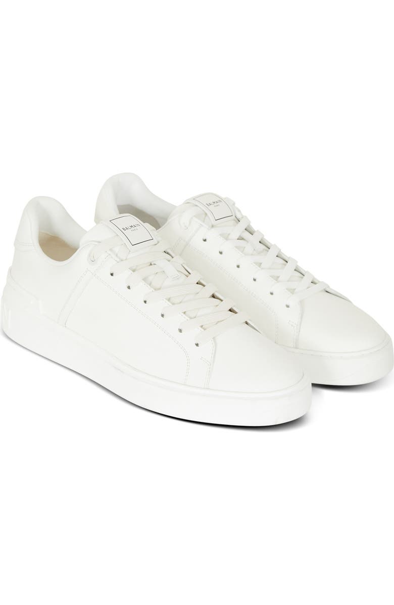 Balmain Calfskin B-Court trainers, Main, color, White