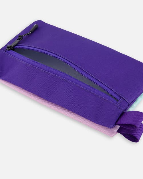 Deux Par Deux Double Pencil Case In Purple