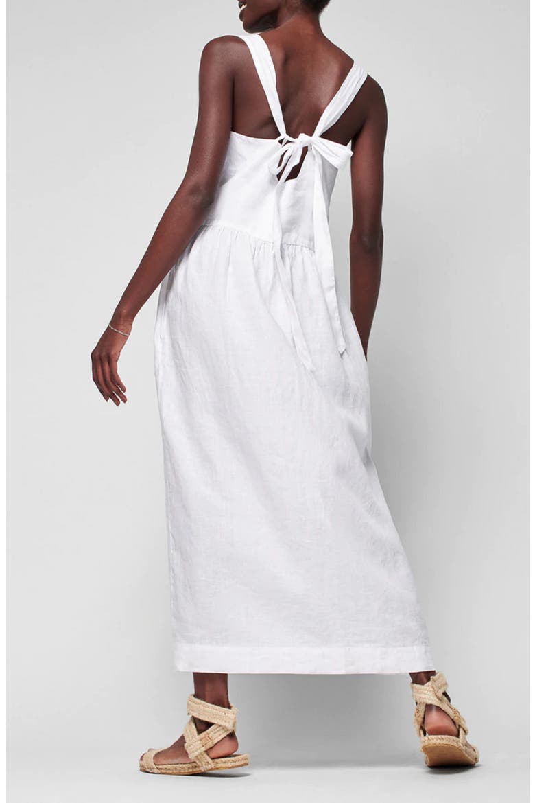 Allegra Tie Back Linen Maxi Dress, Alternate, color, OYSTER