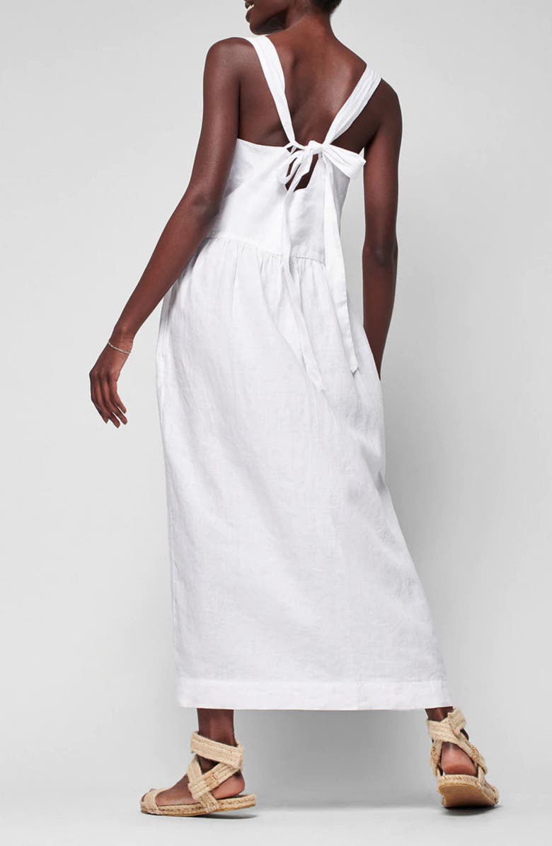 Faherty Allegra Tie Back Linen Maxi Dress, Alternate, color, 