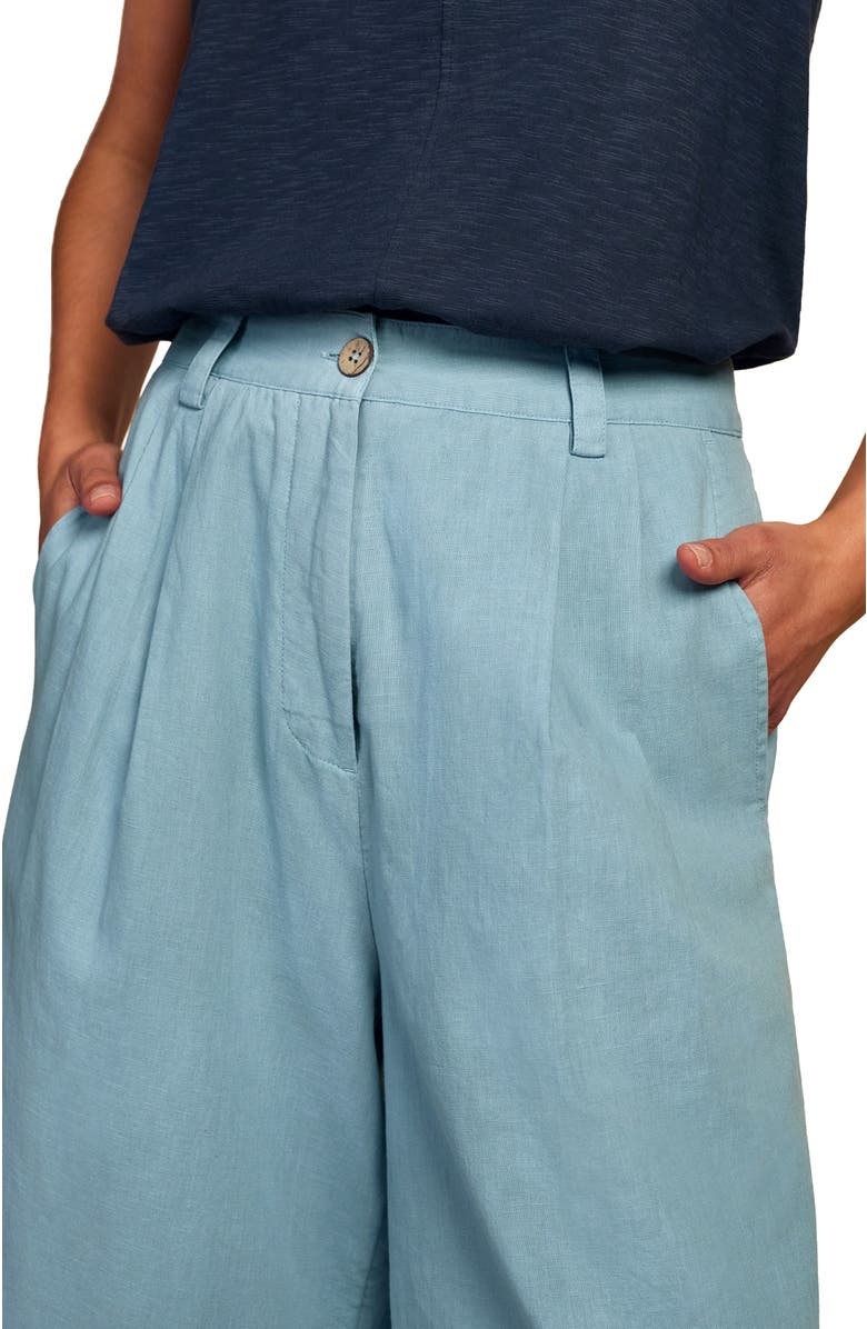 Celtic & Co. Pleat Front Crop Pants, Alternate, color, Chalk Blue