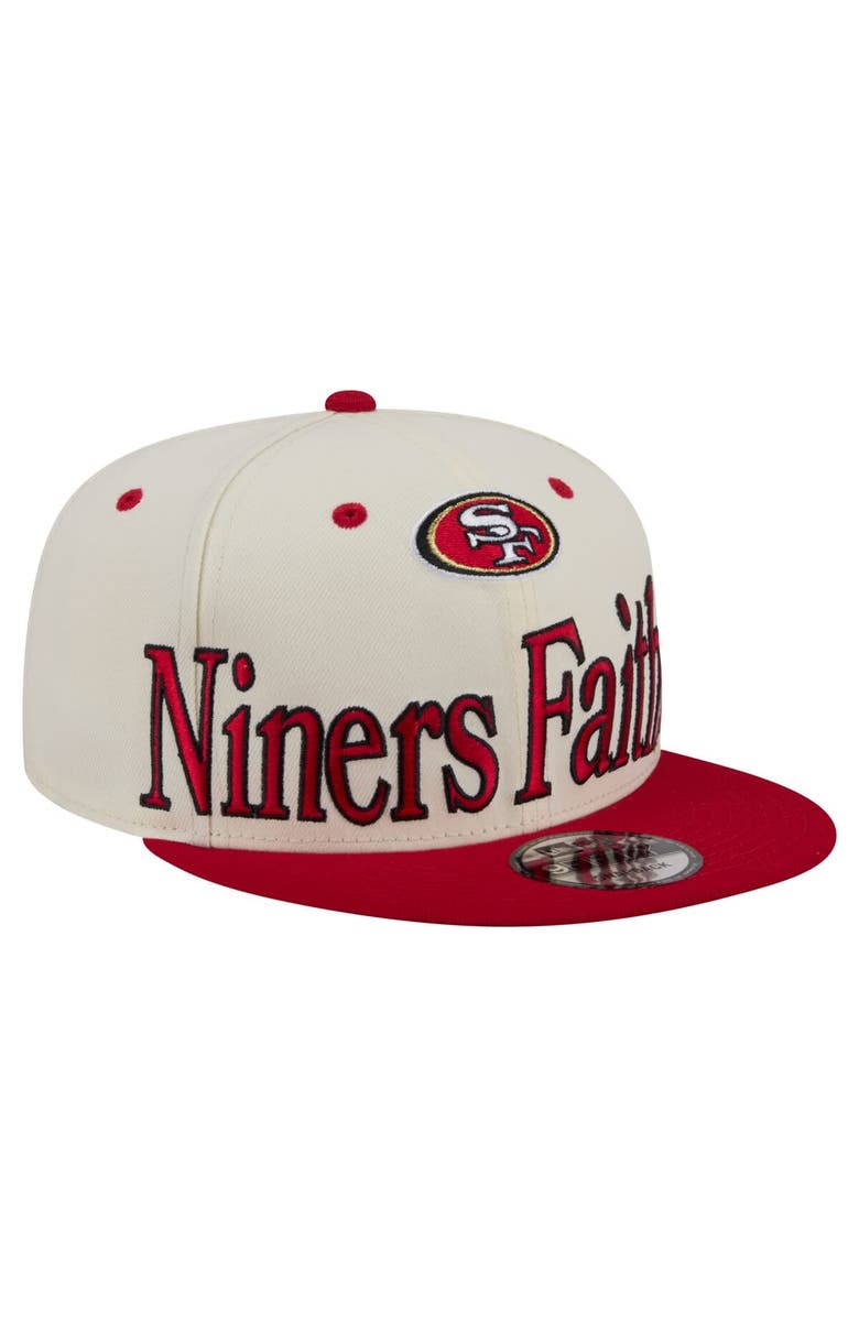 New Era Men's New Era Cream San Francisco 49ers Oversized Slogan 9FIFTY Snapback Hat, Main, color, Cream
