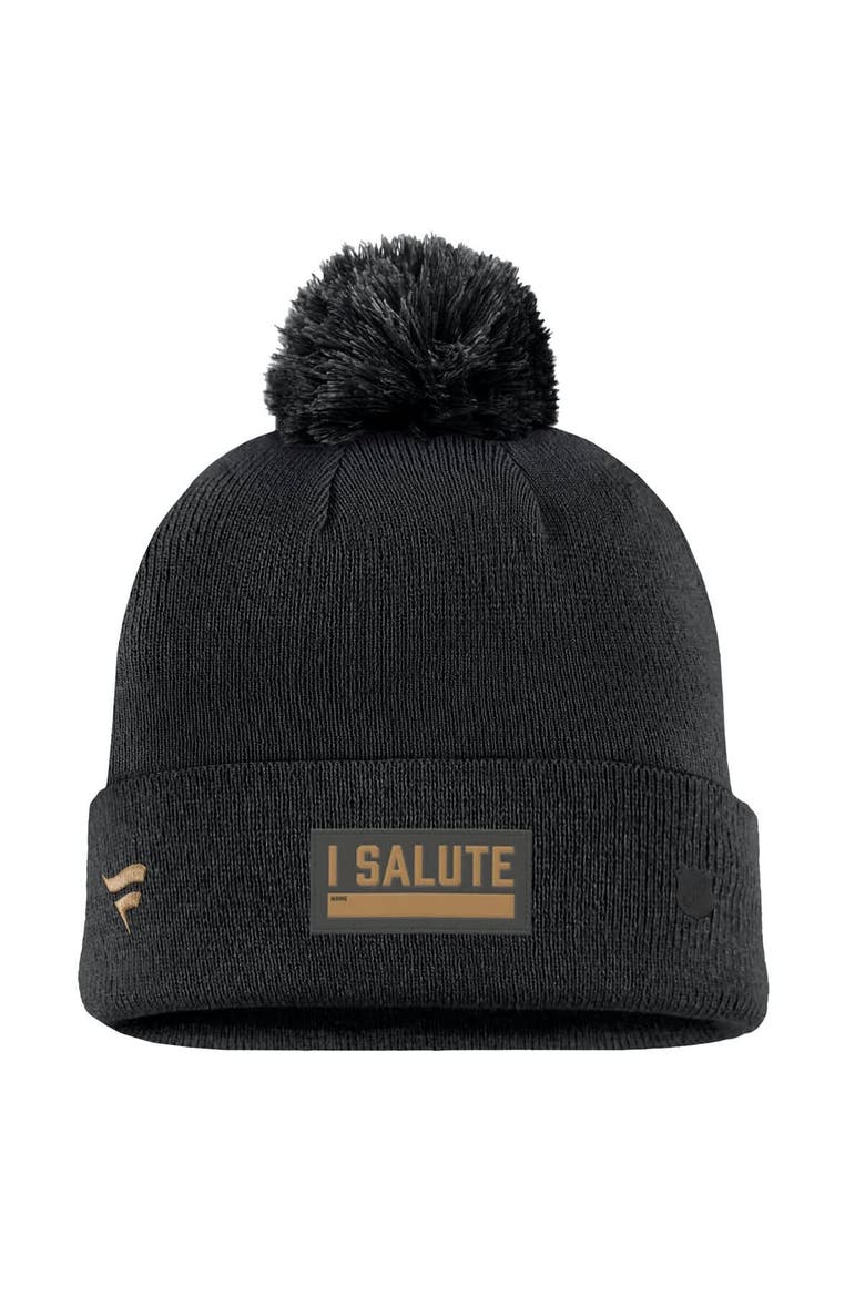 Men's Fanatics Black Vegas Golden Knights Military Appreciation Cuffed Knit Hat with Pom, Alternate, color, Black
