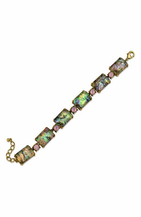 JARDIN Abalone & Crystal Link Bracelet