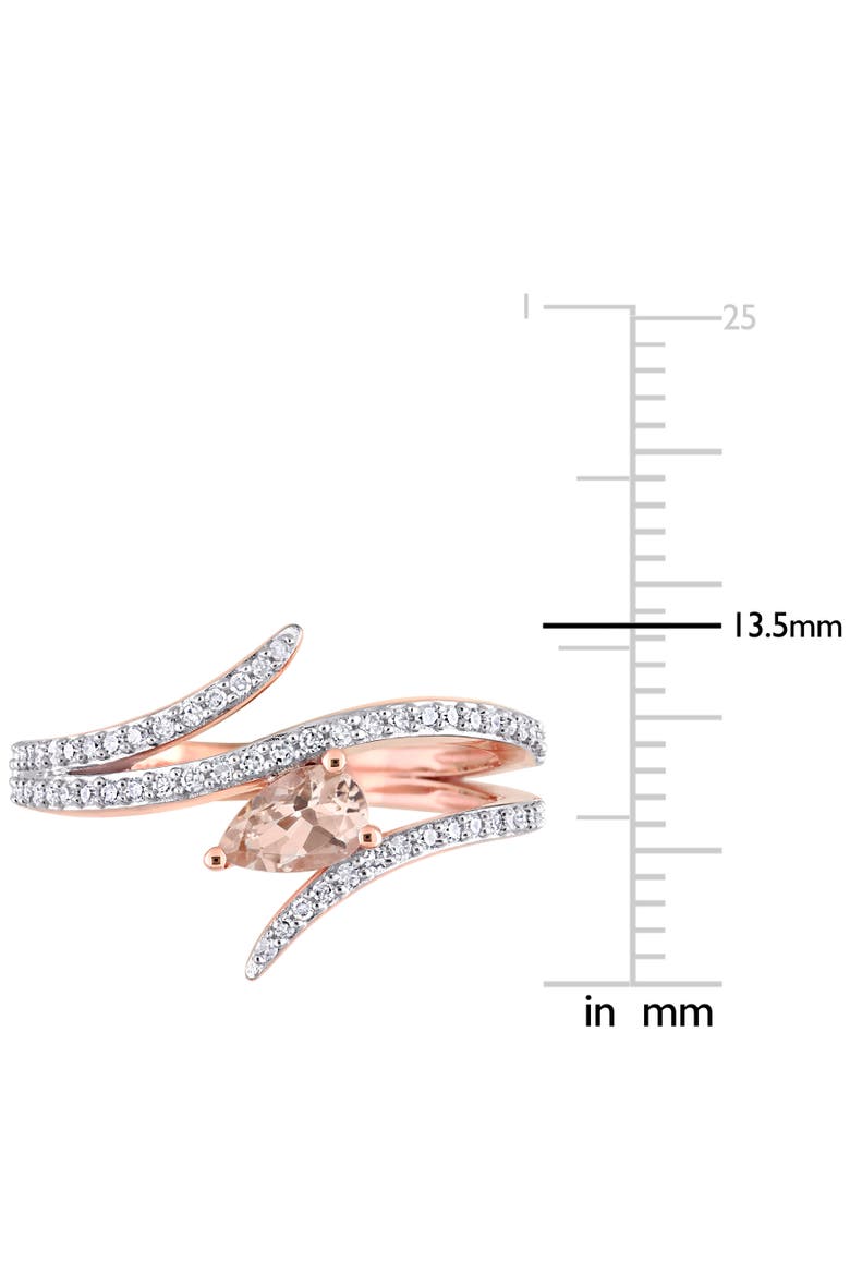 Morganite & Diamond Open Wrap Ring 10k, Alternate, color, Morganite
