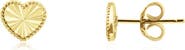 The Lovery Fine Jewelry Fluted Gold Heart Stud Earrings
