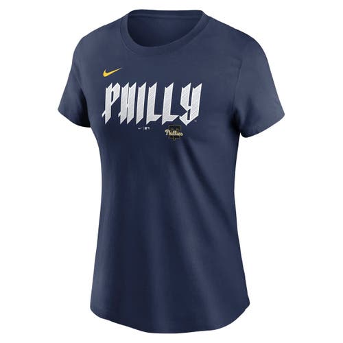 Nike Alec Bohm Navy Philadelphia Phillies City Connect Fuse Name & Number T-shirt
