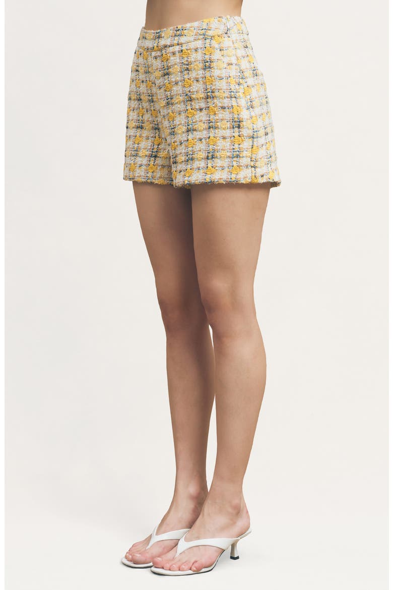 Bianca Tweed Shorts, Alternate, color, YELLOW TWEED