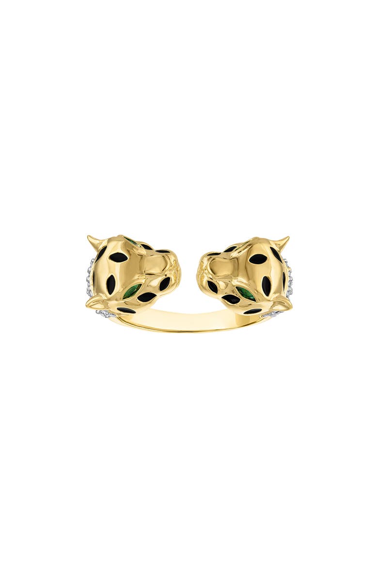 Leopard Cubic Zirconia Cocktail Ring, Main, color, YELLOW