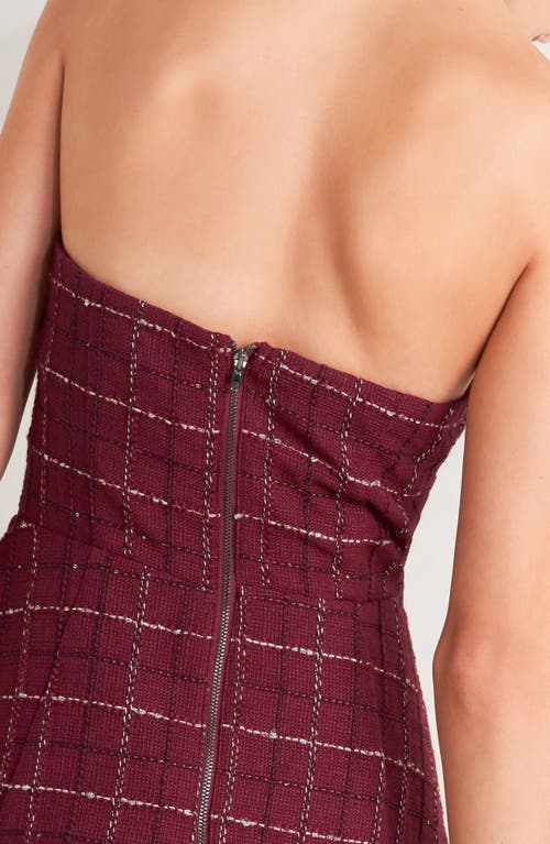 Freemarket Bouclé Tweed Strapless Minidress In Multi