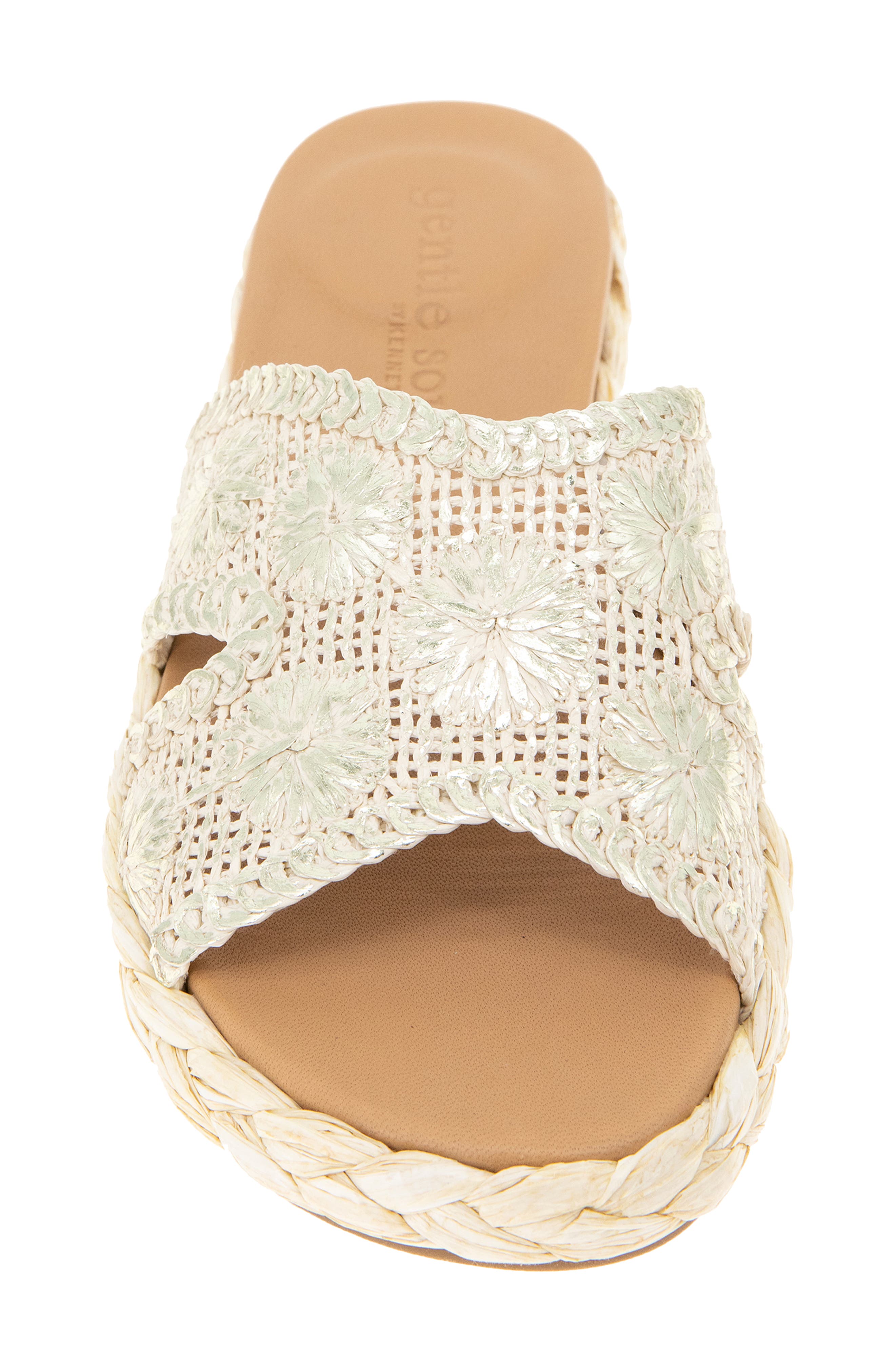 Gentle Souls Tristan Woven Raffia Sandal, Alternate, color, Ice Woven