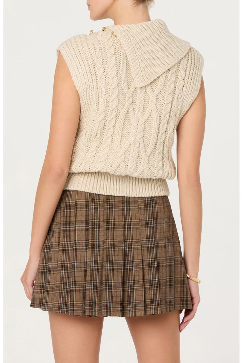 Kristin Cable Stitch Sleeveless Sweater, Alternate, color, CREAM