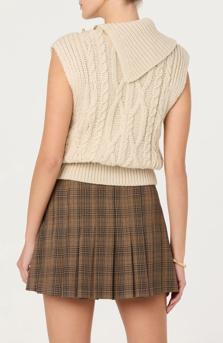 ASTR the Label Kristin Cable Stitch Sleeveless Sweater, Alternate, color, Cream