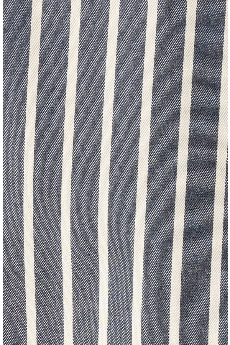 Double Peplum Striped Button-Down Top, Alternate, color, NAVY/ ECRU