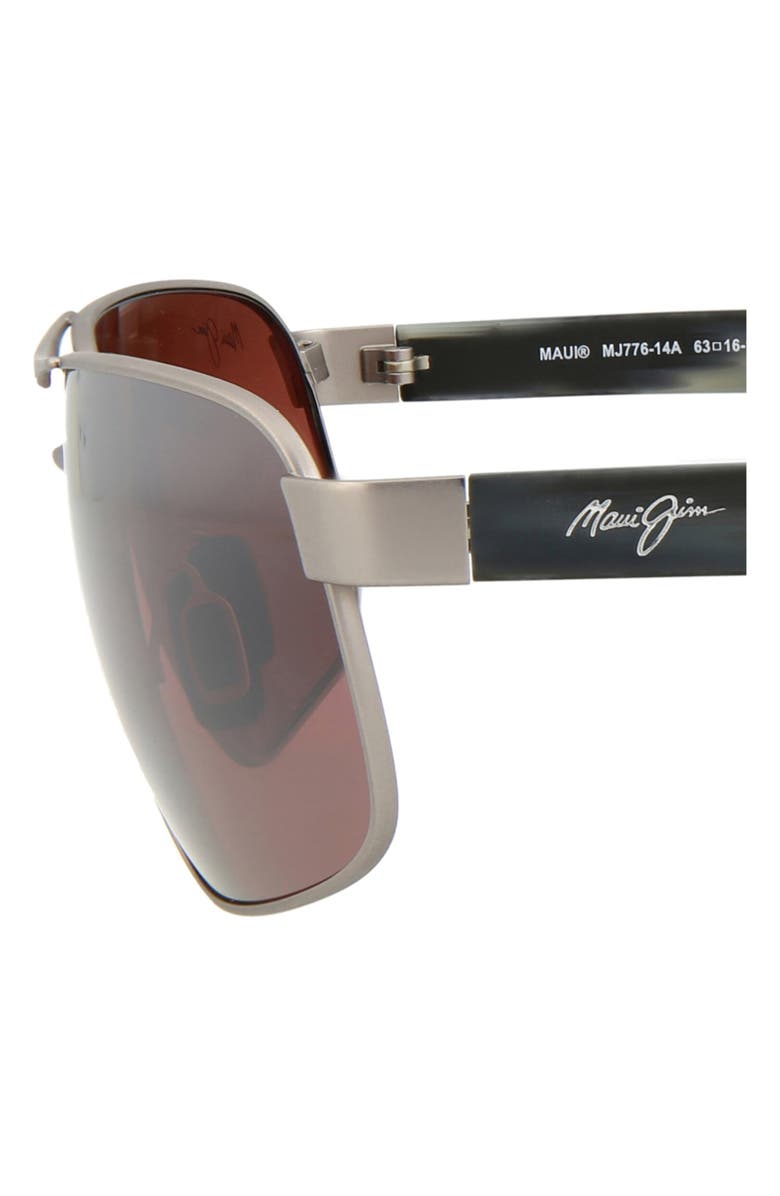 Maui Jim 63mm Polarized Metal Frame Sunglasses, Alternate, color, Grey Grey Rose