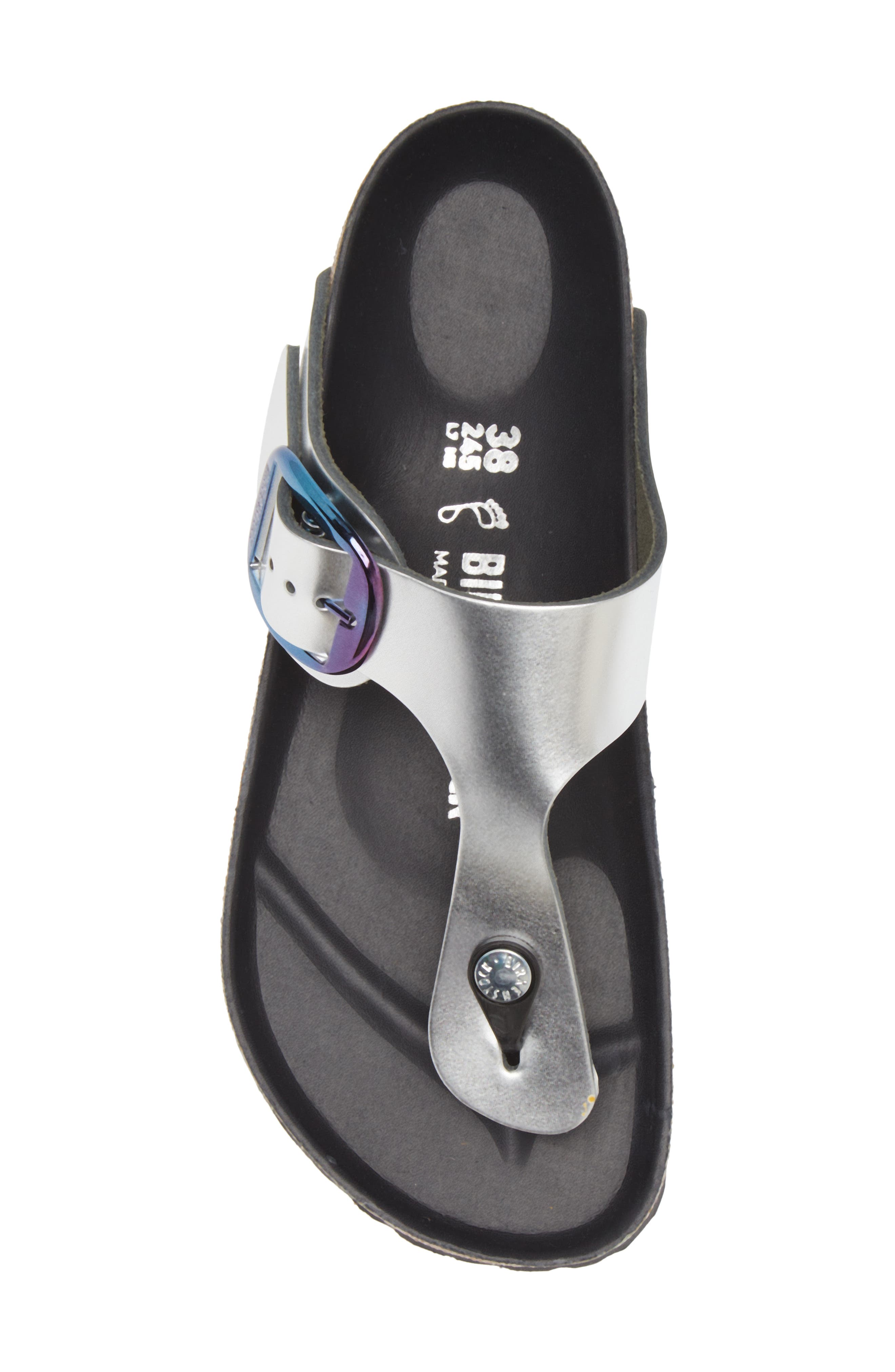 Gizeh Big Buckle Flip Flop, Alternate, color, METALLIC SILVER