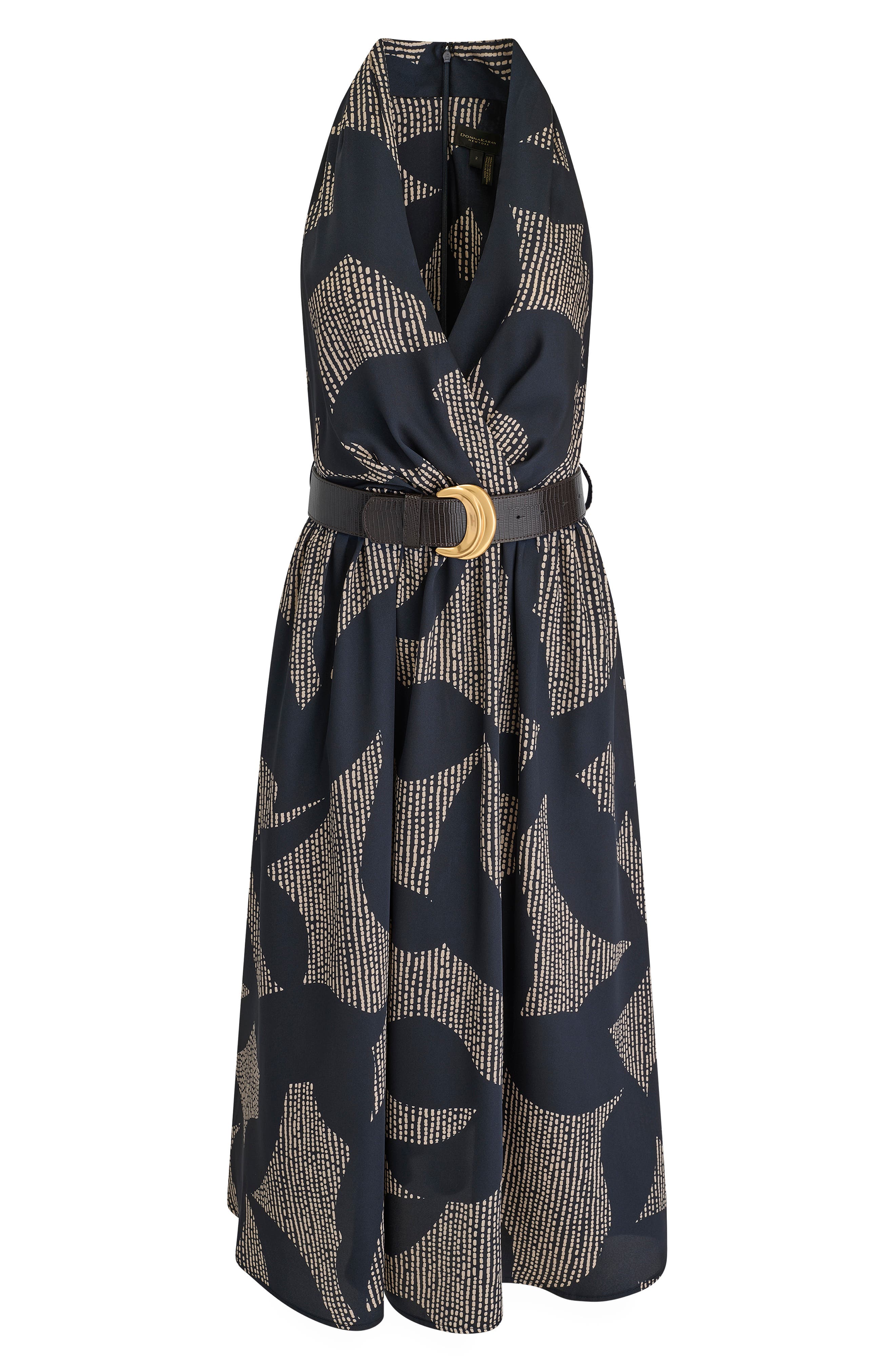 donna karan new york women's printed belted a-line dress Donna Karan New York Women's Printed Belted A-Line Dress