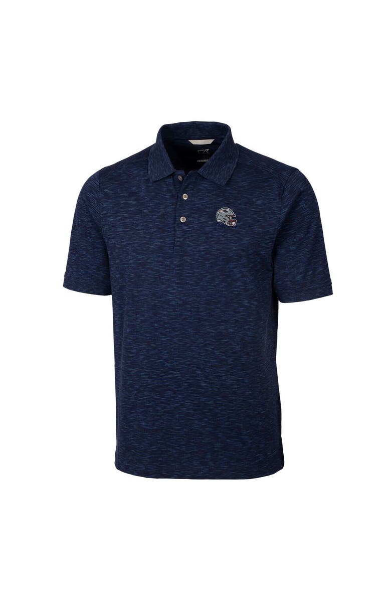 Cutter & Buck Men's Cutter & Buck  Navy New England Patriots Helmet Advantage Space Dye Tri-Blend Polo, Alternate, color, 