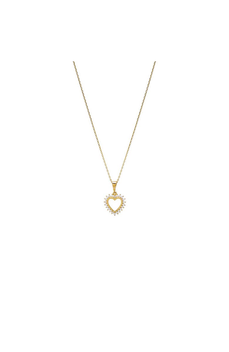 BY ADINA EDEN Diamond Rimmed Cutout Heart Pendant Necklace 14K, Main, color, 
