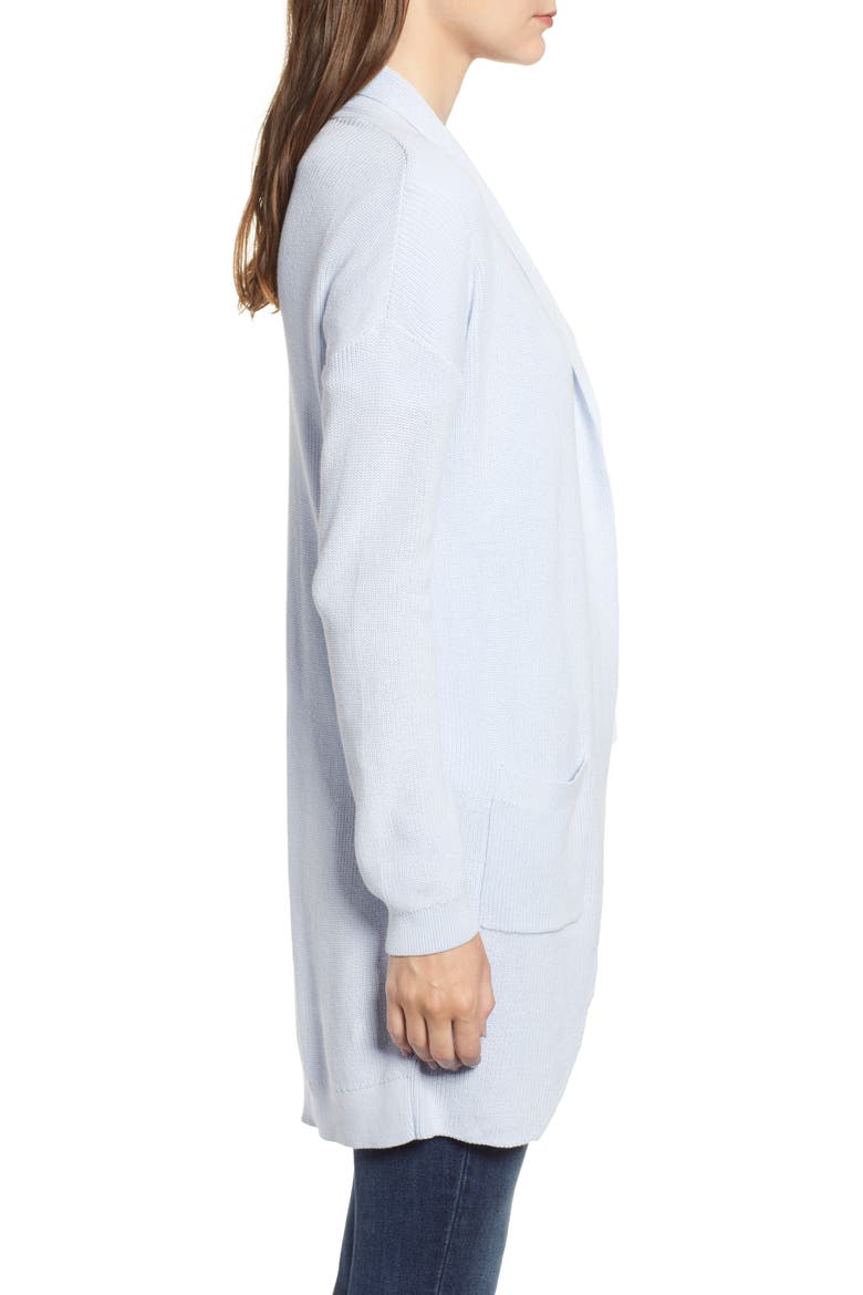 Stitch Curve Hem Cardigan, Alternate, color, BLUE FEATHER