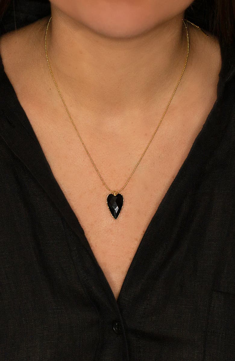 MARLYN SCHIFF Kayla Pendant Necklace, Alternate, color, Gold/ Onyx