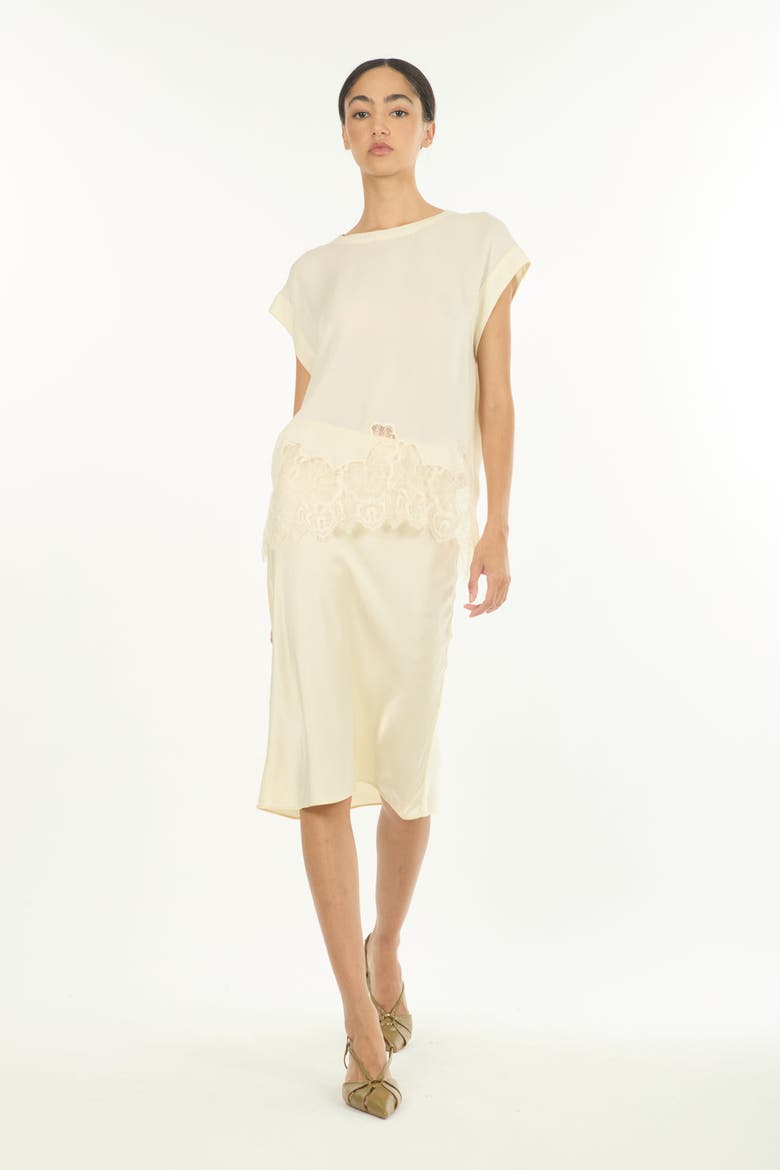 Lainey Midi Skirt, Alternate, color, Vintage Crème
