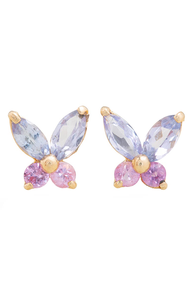 STONE AND STRAND Pastel Butterfly Stud Earrings, Main, color, 