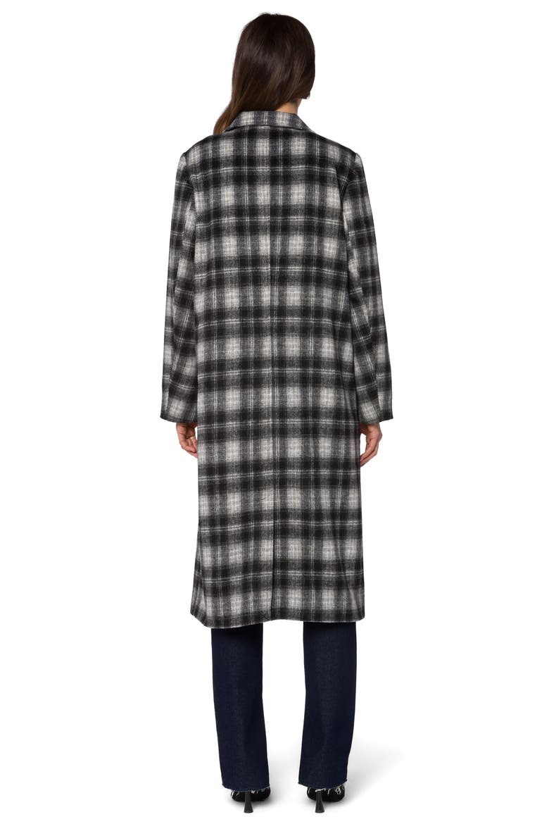 Myrtle Brushed Plaid Coat, Alternate, color, BLACK GREY PLAID