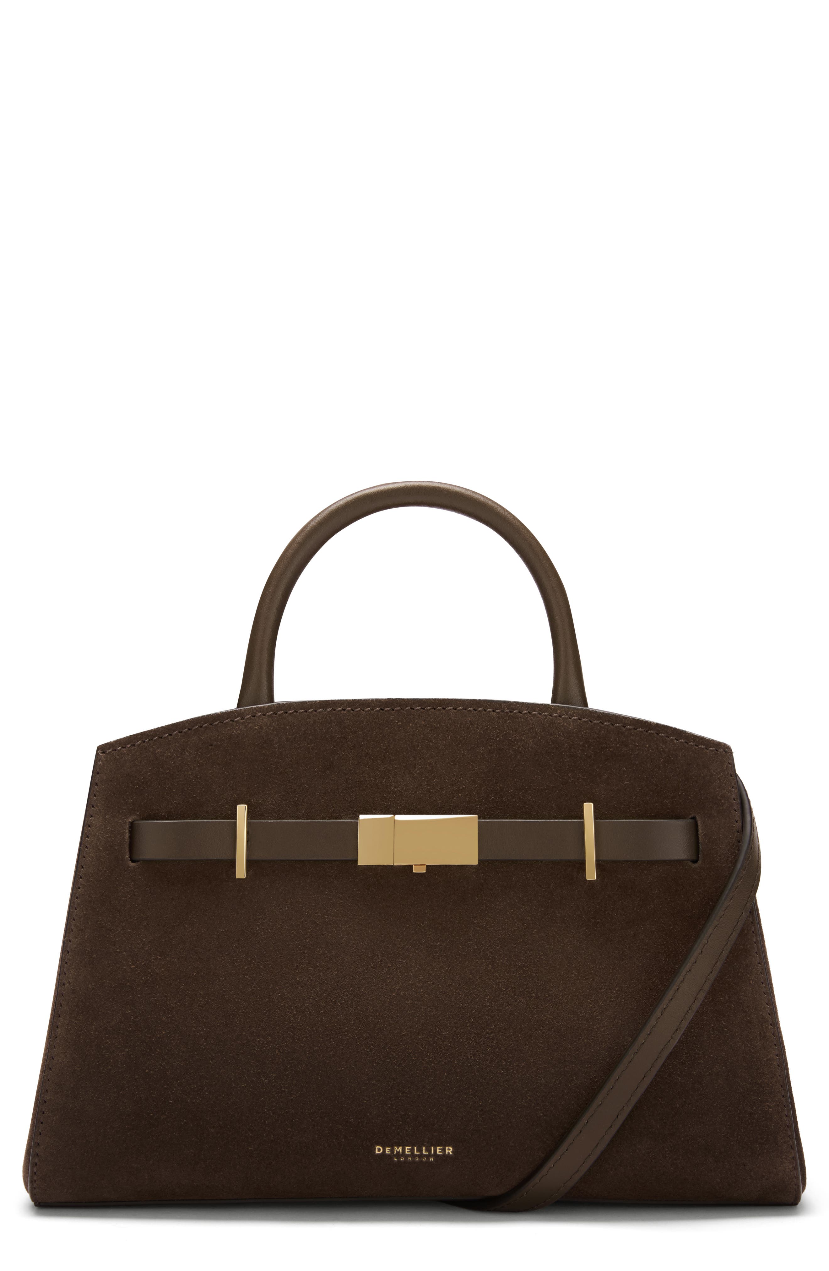 The Small Hudson Leather Suede Bag, Main, color, MOCHA