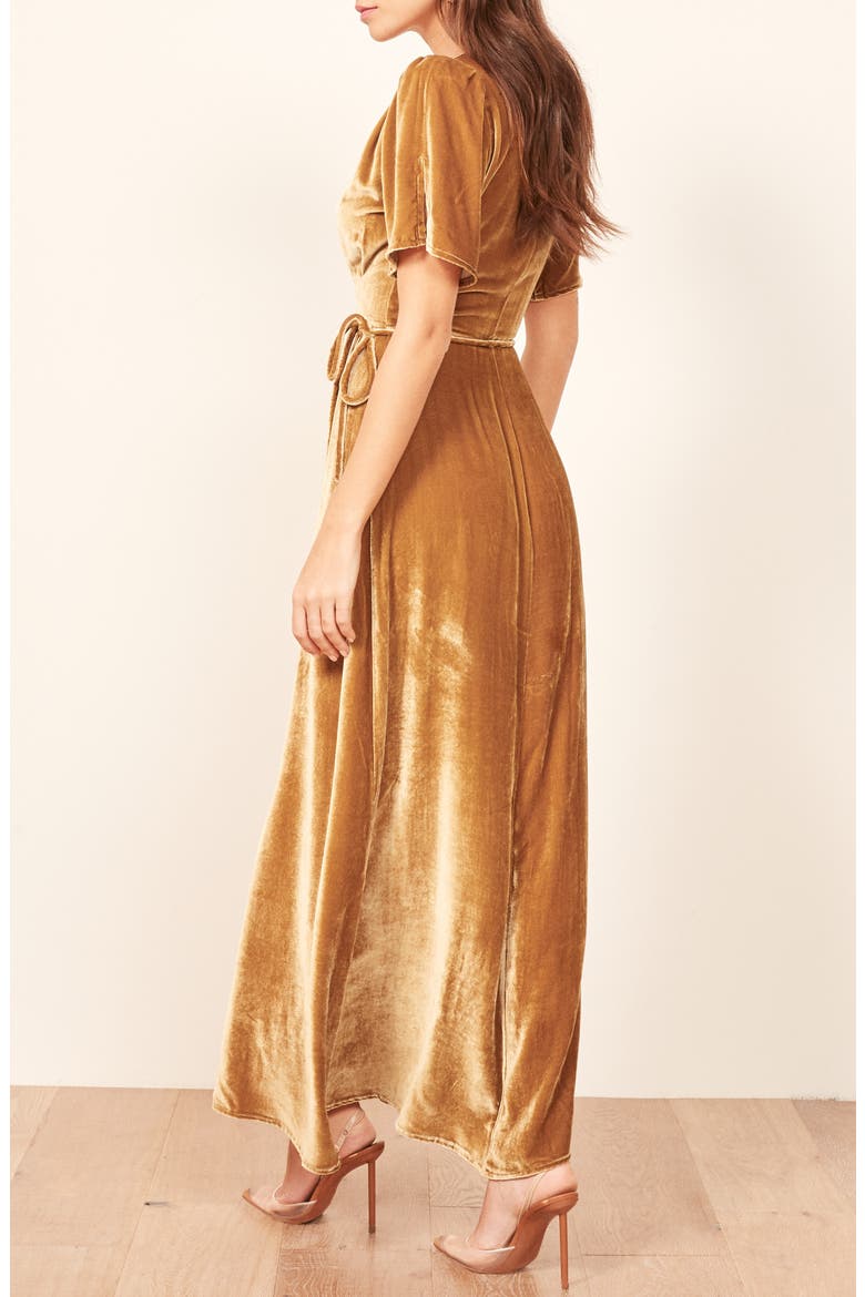 Tiffany Maxi Dress, Alternate, color, GOLD