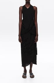 Bimba y Lola Fringed Wrap Midi Dress