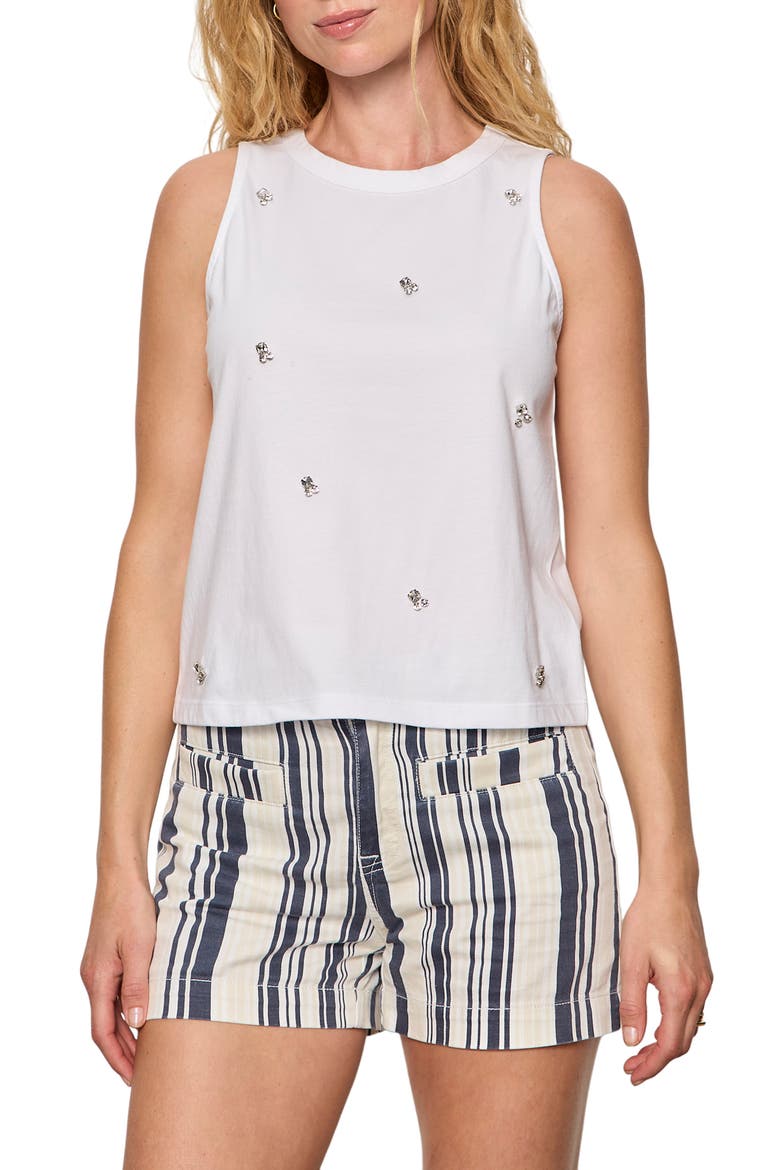 Campari Embellished Organic Cotton Tank, Main, color, WHITE