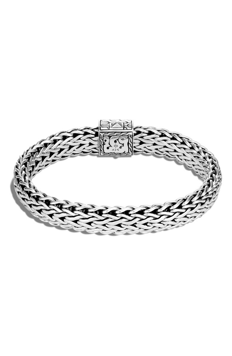 John Hardy Men's Classic Chain Large Flat Chain 11mm Bracelet with Damascus Steel, Alternate, color, 