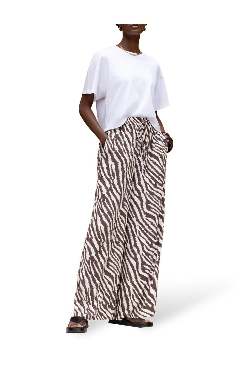 Ro&Zo Loose Fit Trousers, Alternate, color, Brown