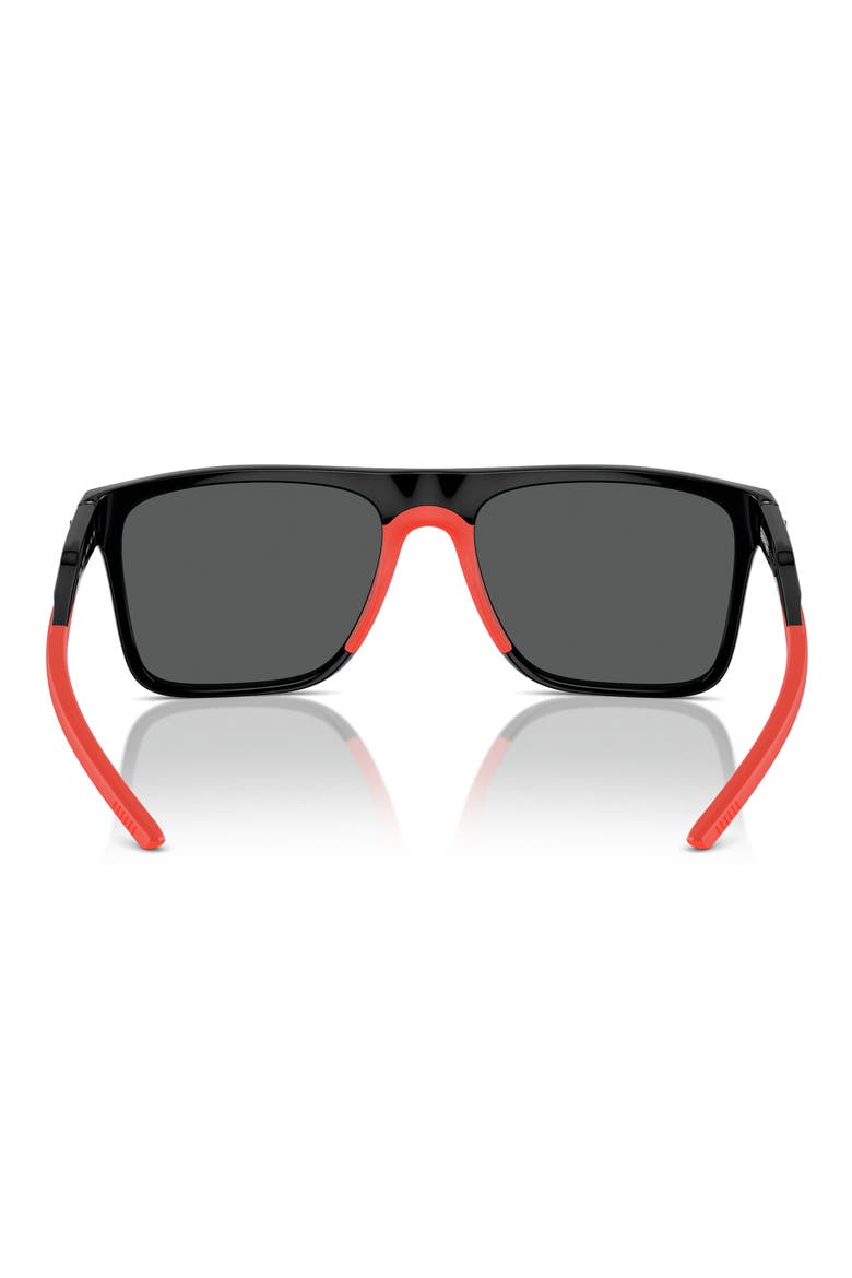 58mm Square Sunglasses, Alternate, color, BLACK
