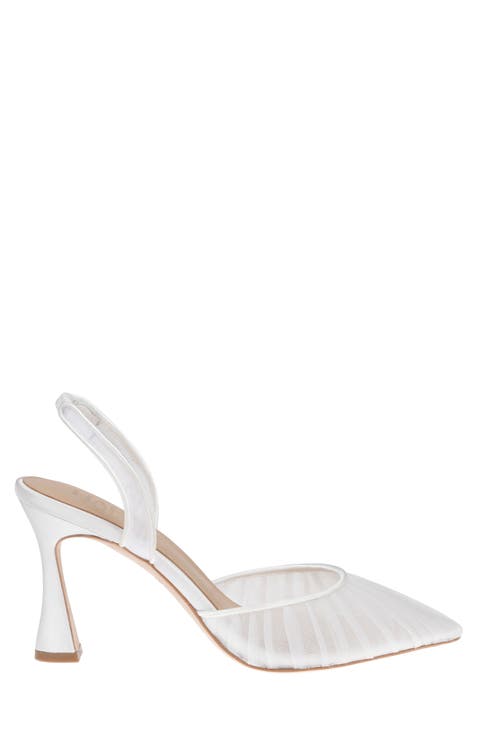 Gigi Tulle - Pleated Tulle Bridal Slingback
