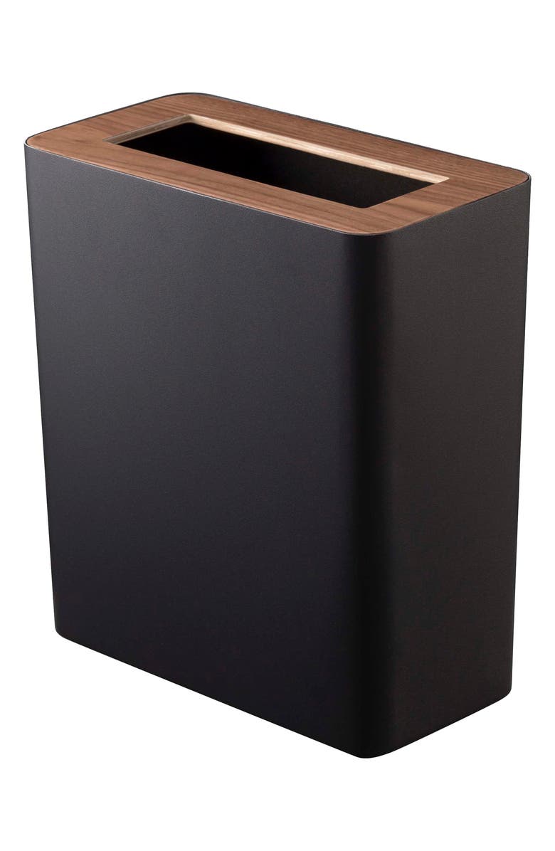 Yamazaki Rectangle Trash Can, Main, color, Walnut