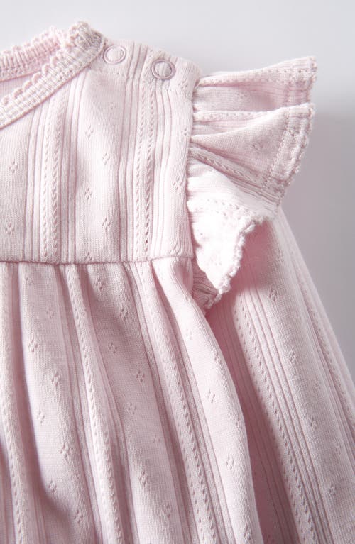 Nordstrom Pointelle Ruffle Romper In Purple Light