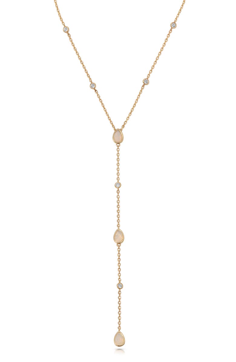 Ettika Dewdrop Y-Necklace, Alternate, color, Opal