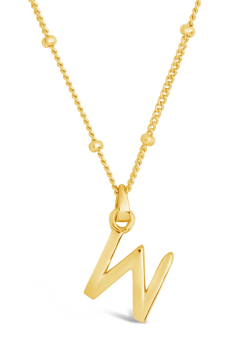 14K Gold Plated Sterling Silver Initial Necklace, Main, color, GOLD-W