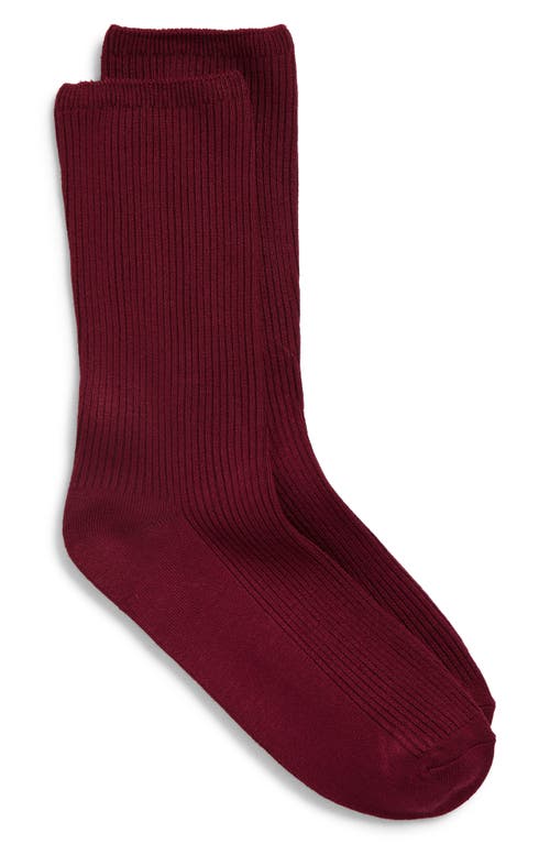 Nordstrom Rib Crew Socks In Burgundy