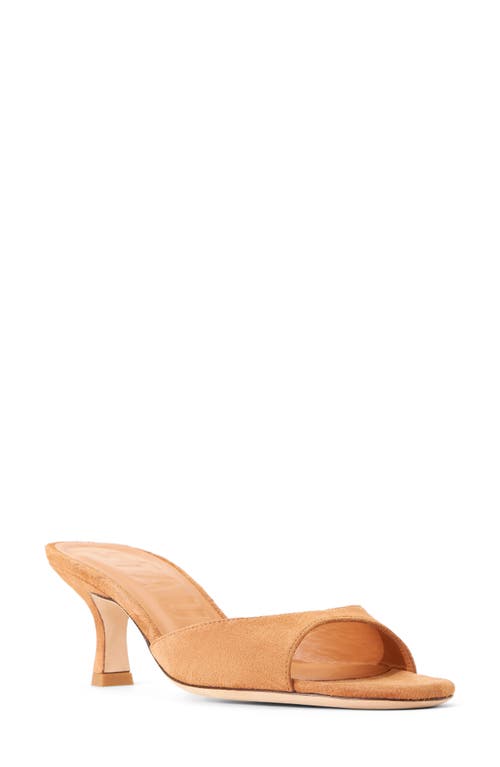 Staud Brigitte Slide Sandal In Dark Chocolate Micro Check
