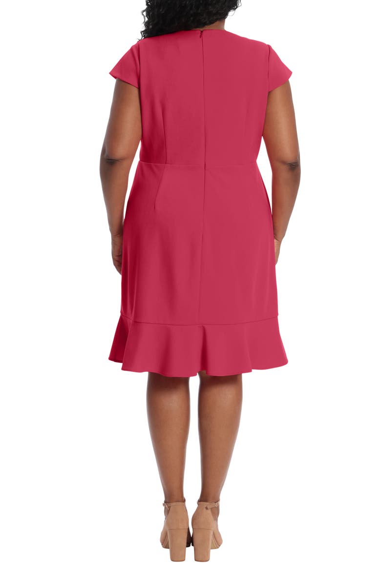 Pleated Flounce Faux Wrap Dress, Alternate, color, CHERRY