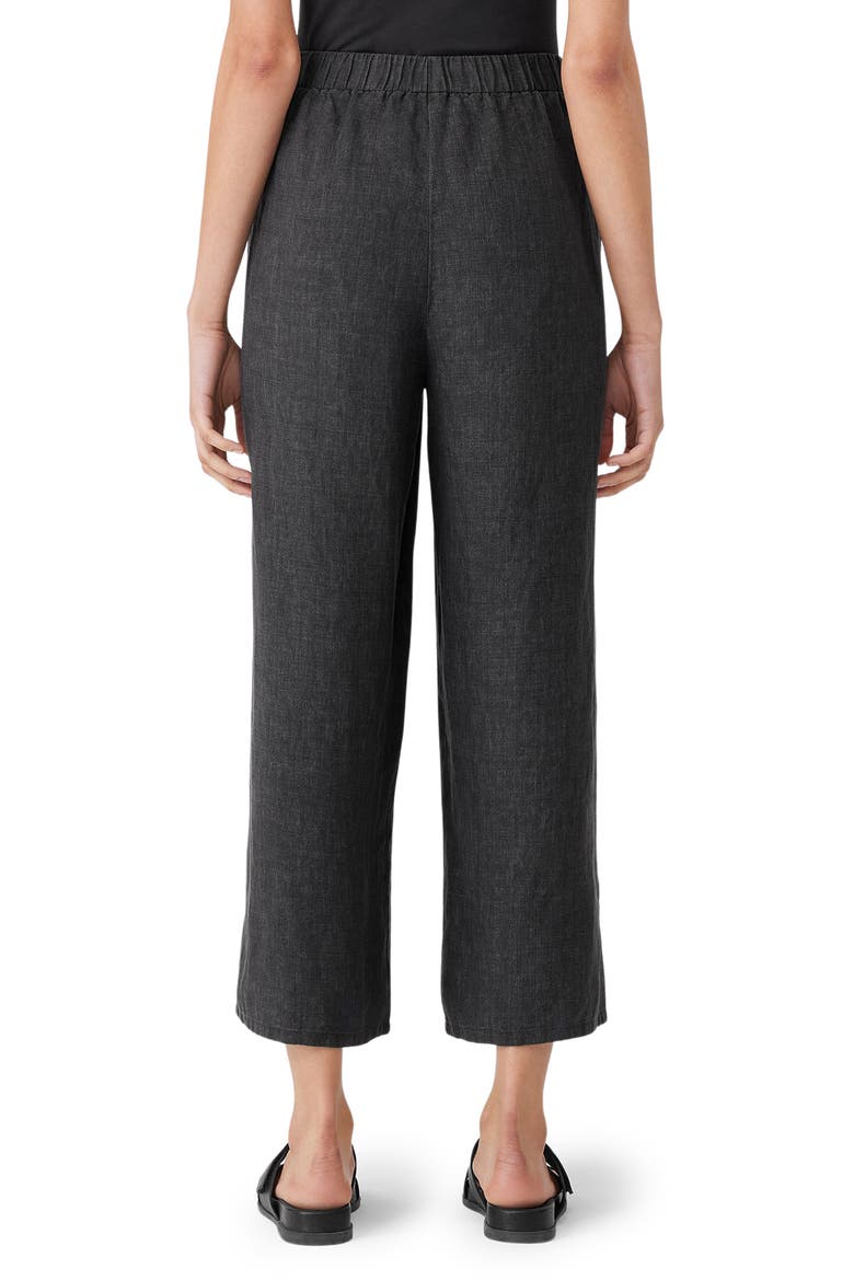 Organic Linen Crop Wide Leg Pants, Alternate, color, GRAPHITE